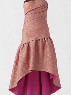 Marchesa Notte Strapless High-Low Dress 12